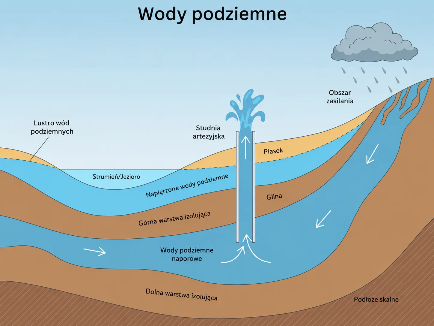 Schemat wód artezyjskich
