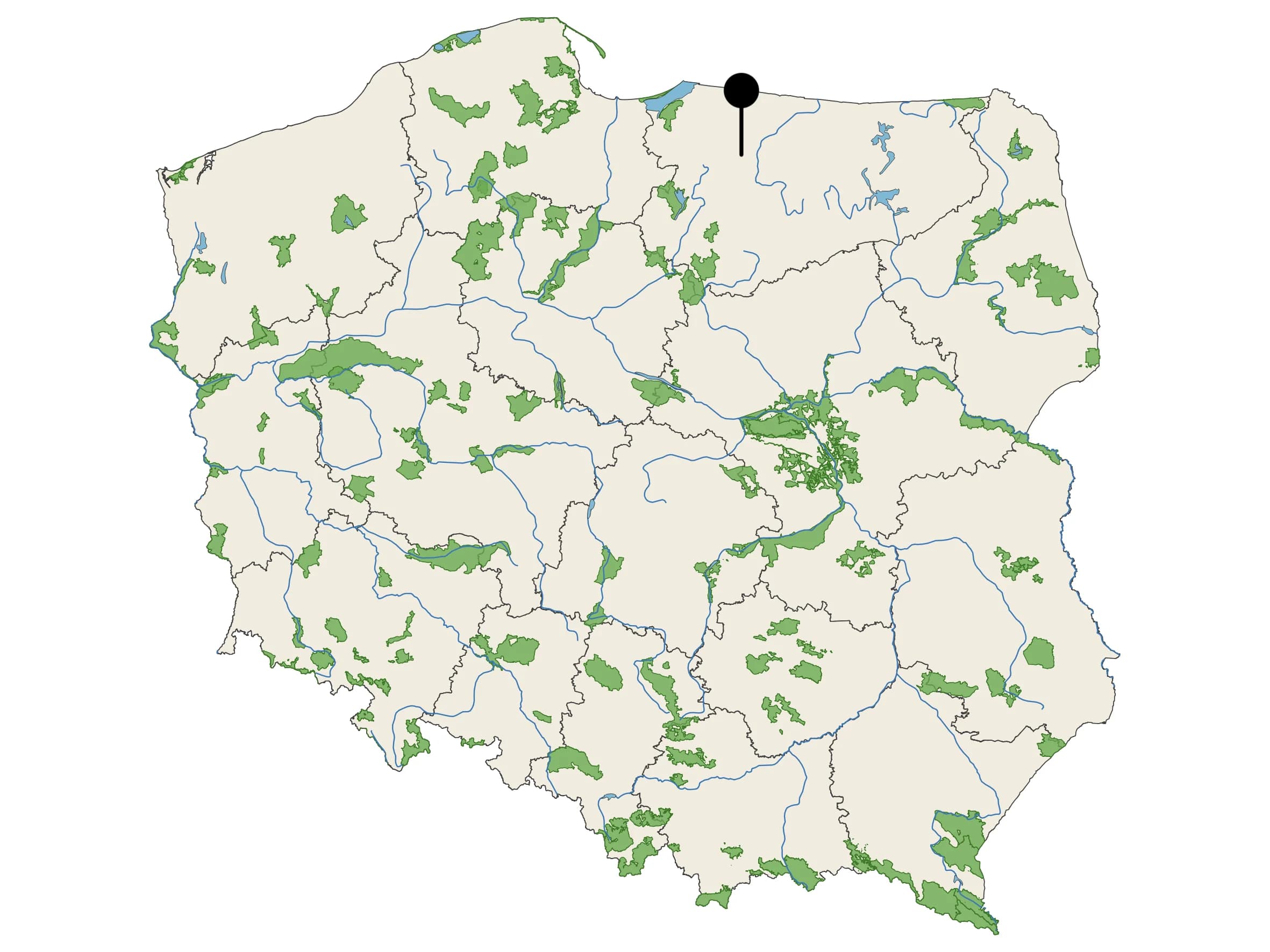 Woda Źródlana Dar Warmii - źródło na mapie