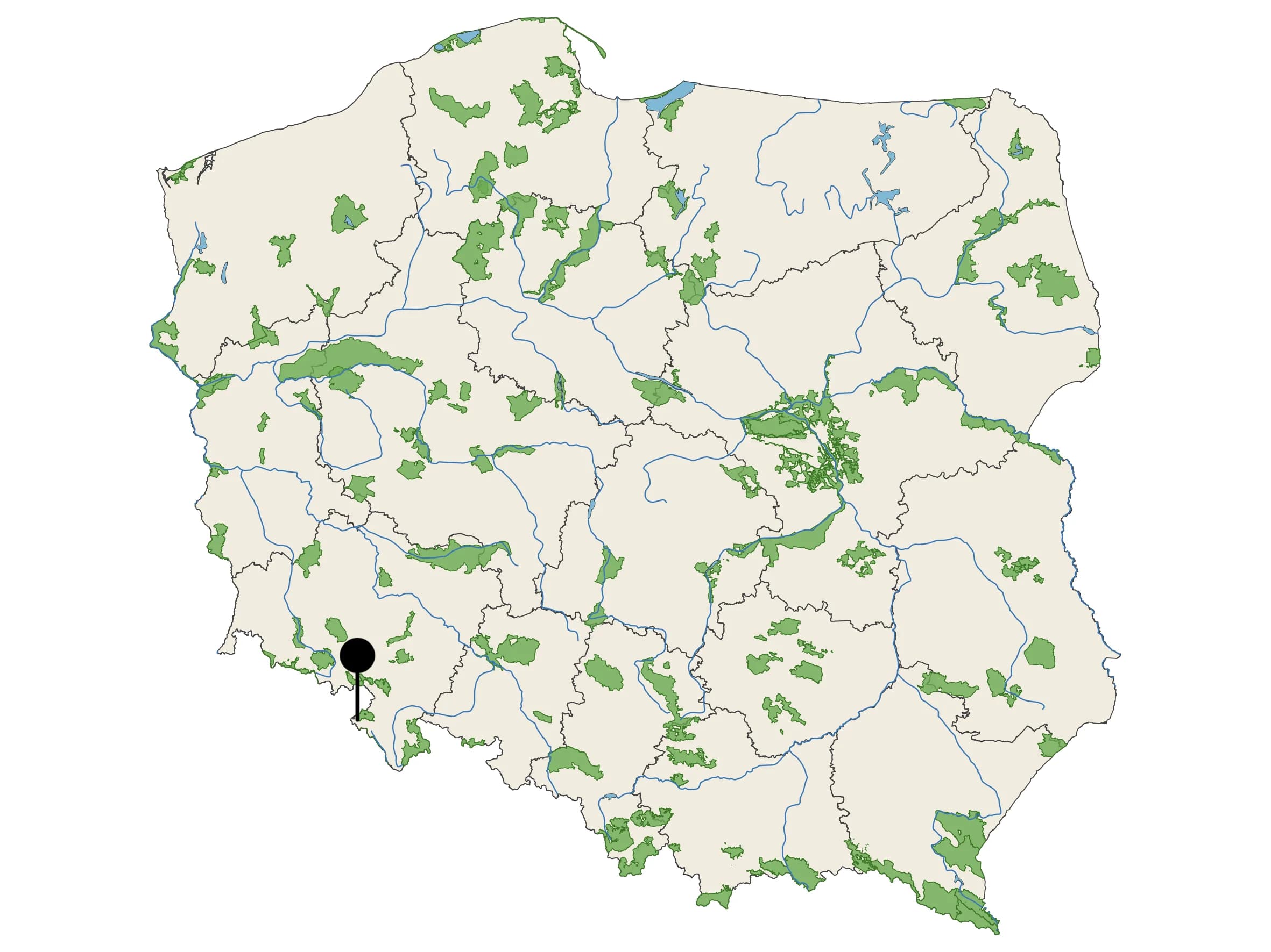 Naturalna Woda Mineralna Verva - źródło na mapie